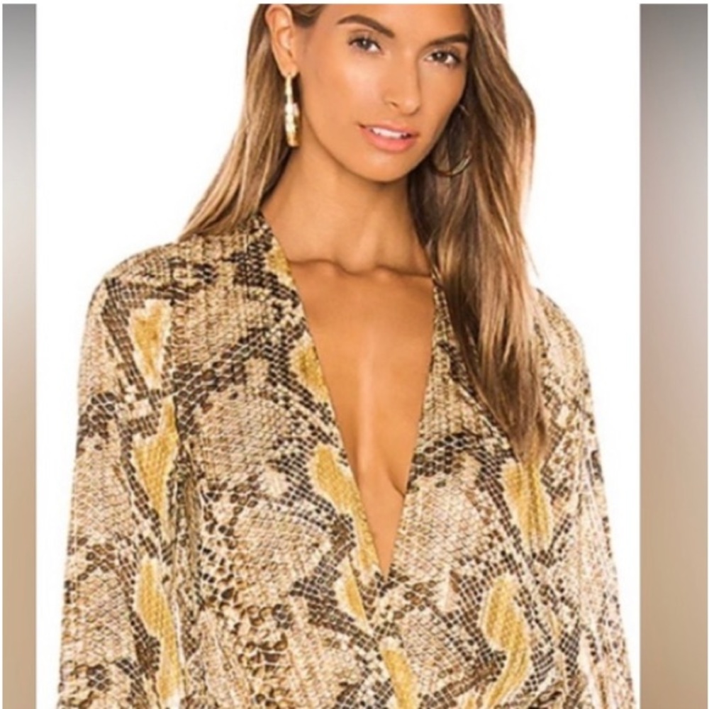 Superdown Aliza snakeskin bodysuit